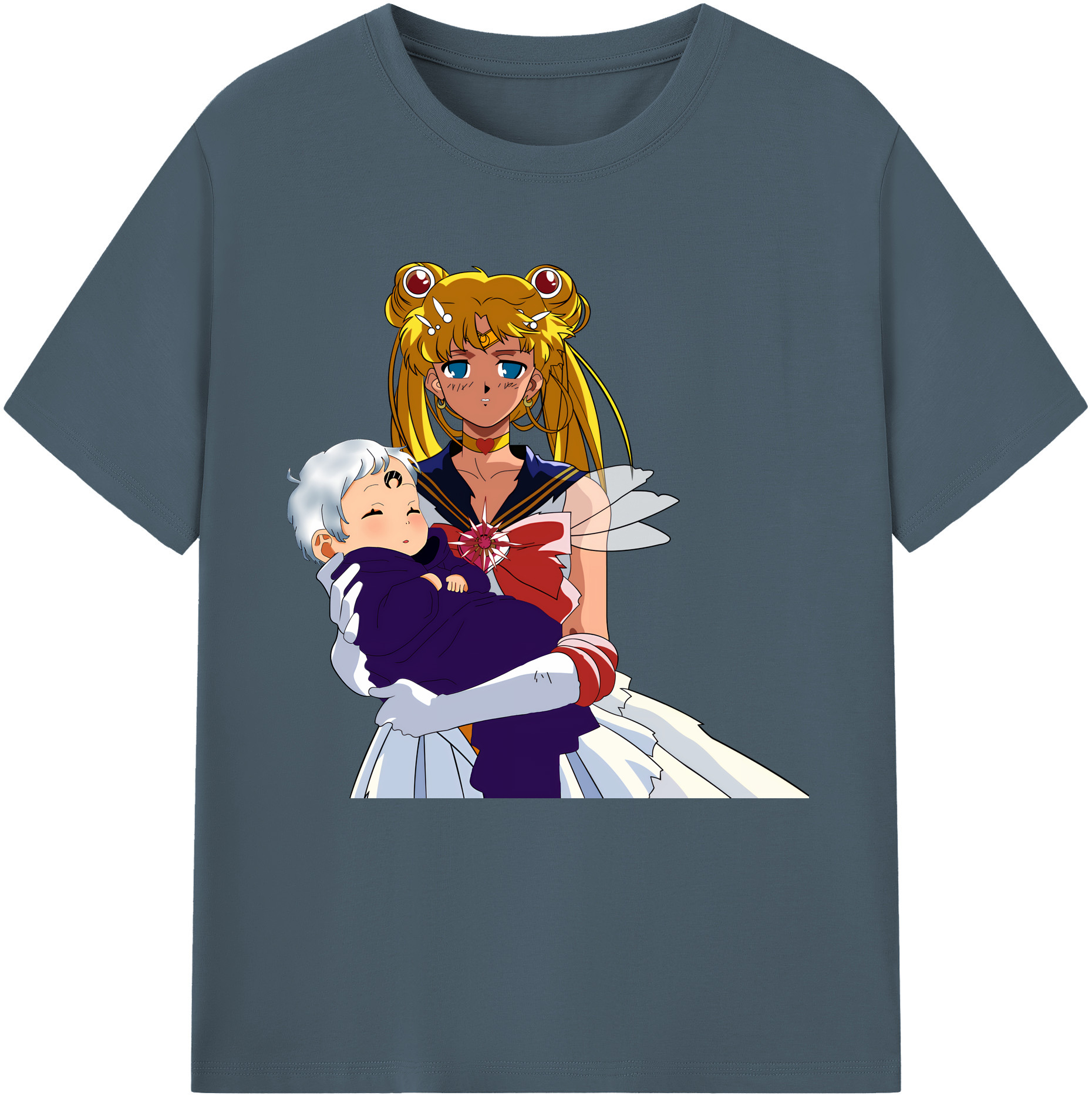 （画像用） 美少女戦士セーラームーン 月野 うさぎ つきの うさぎ Sailor Moon Tsukino Usagi 綿100％半袖Tシャツ（フロントプリント）
